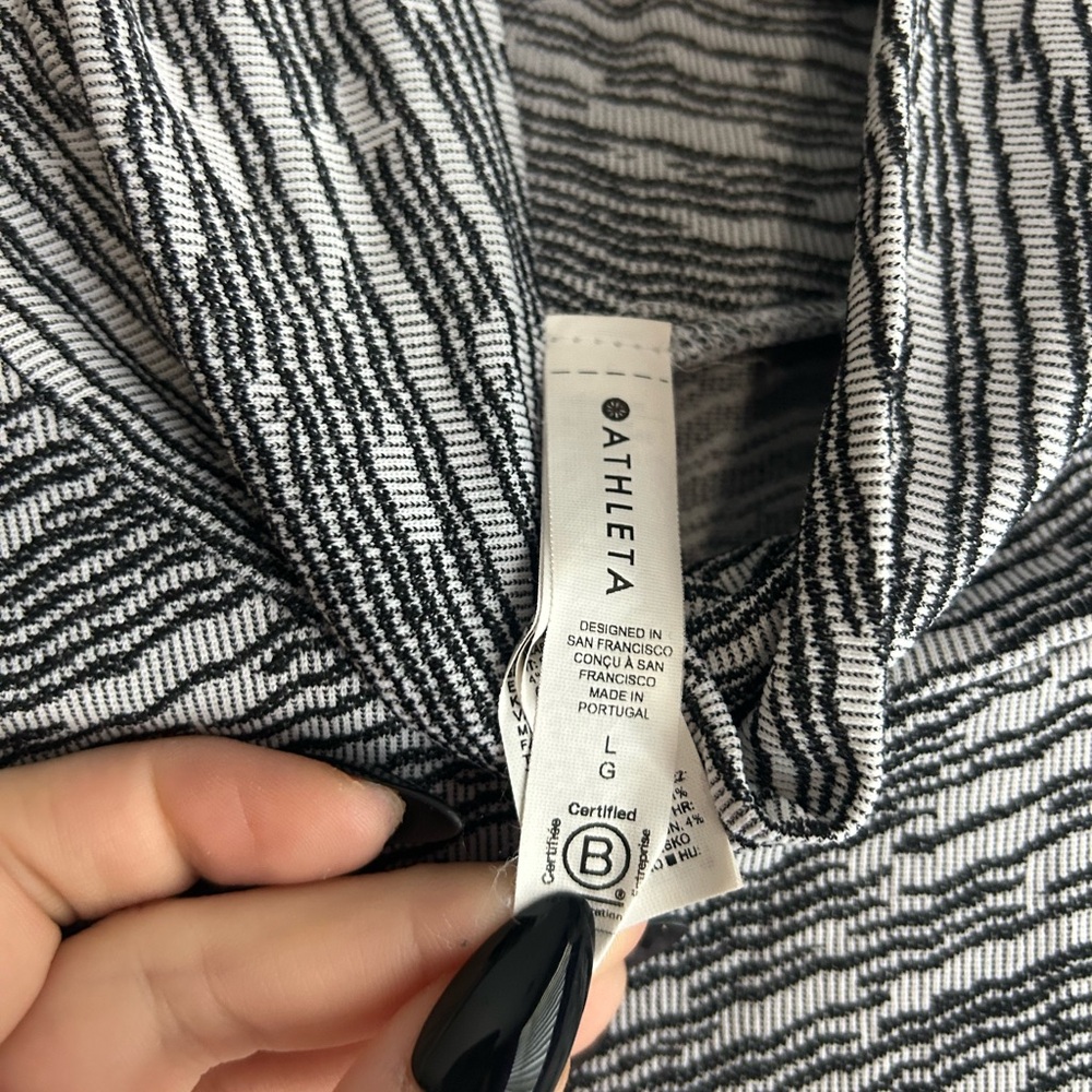 Athleta Black and White Turtleneck Sweater - Picture 4 of 5